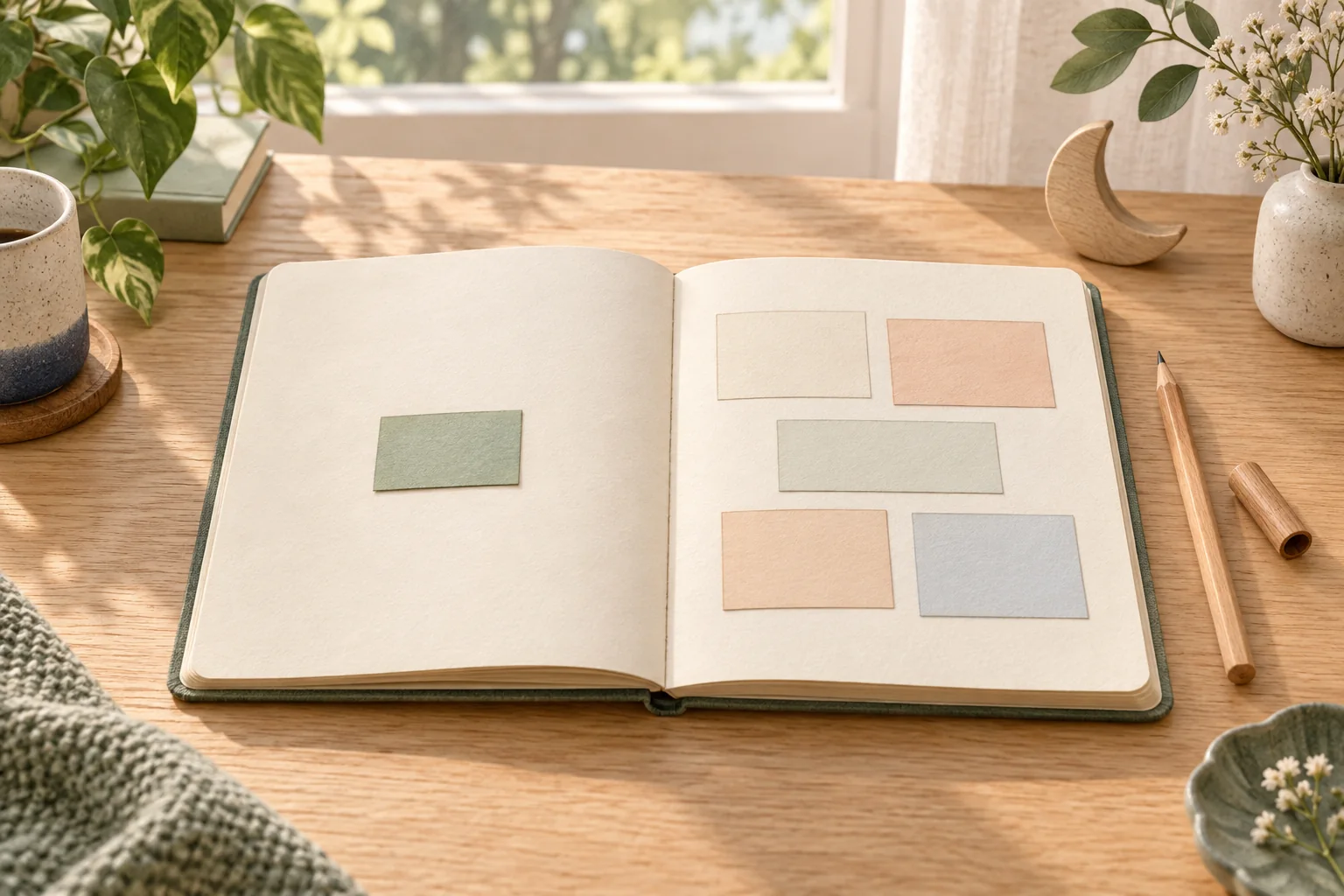 An open journal with one recorded nap block and separate spaces for later observations.
